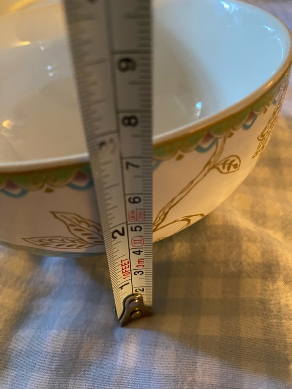 222 Fifth Peacock Garden Soup Cereal Bowls Fine China Porcelain Gold Trim x 2 - Picture 16 of 16